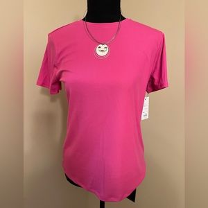 New Nine West Women’s Cew-Neck Tee, Pink, Size Small.